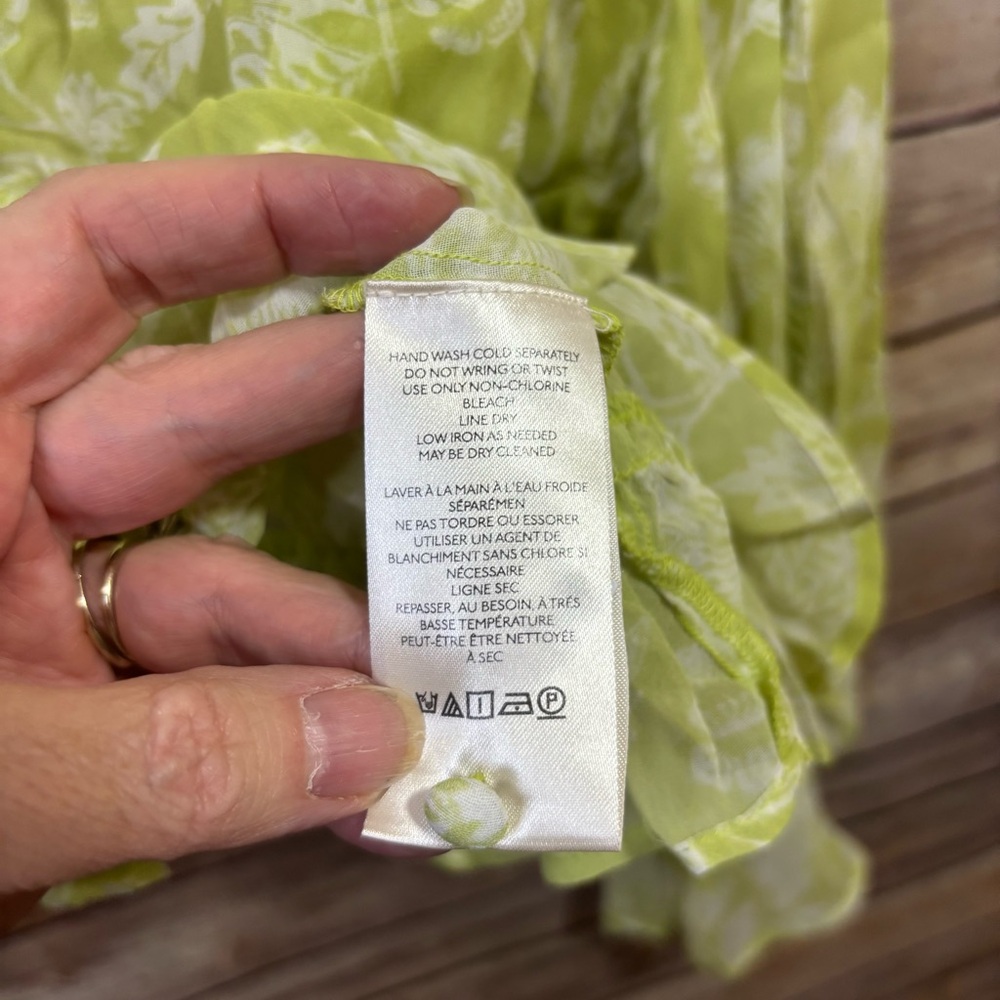 Anthropologie Light Green Floral Blouse - Picture 8 of 11